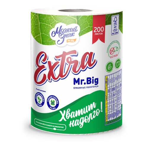 Полотенца бумажные Extra Mr.Big, 2 слоя, 1 = 5 в Уютерра