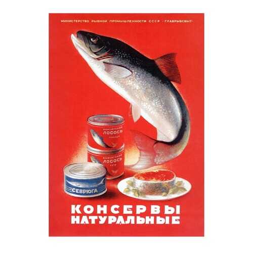 Плакат СТ-Диалог Консервы натуральные, СОВ-535, бумага, 60х90 см в Уютерра