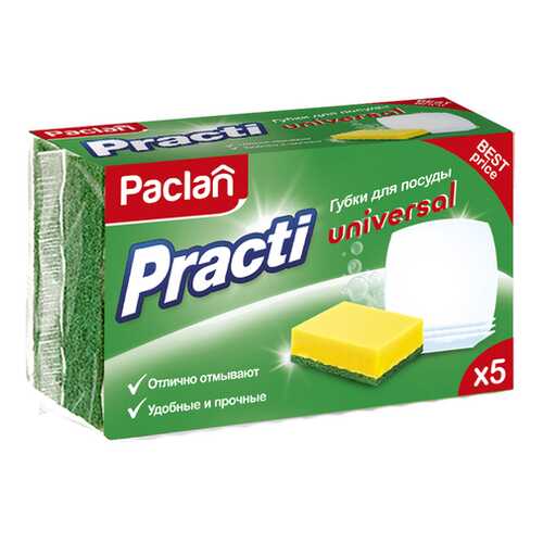 Губка для посуды Paclan Practi Universal 5 шт в Уютерра