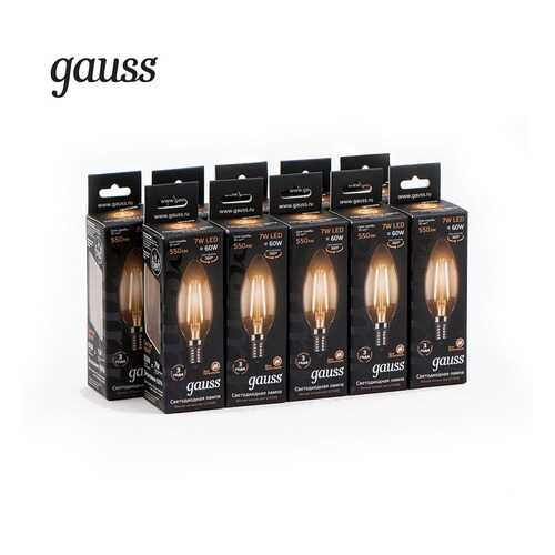 Комплект из 10 светодиодных ламп Gauss LED Filament Candle 7W E14 2700K 103801107 в Уютерра