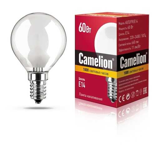 Лампа накаливания Camelion шар матовый 60W E14 в Уютерра