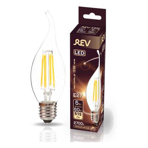 Лампа светодиодная REV FILAMENT FC37 E27 5W, 2700K, DECO Premium в Уютерра