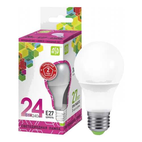 Лампочка ASD A60 E27 24W 6500K LED-A60-standard в Уютерра