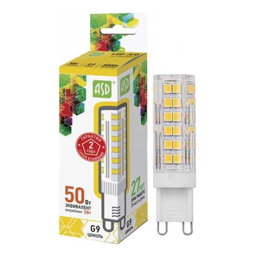 Лампочка ASD G9 220V 5W 400Lm 3000К LED-JCD-standard в Уютерра