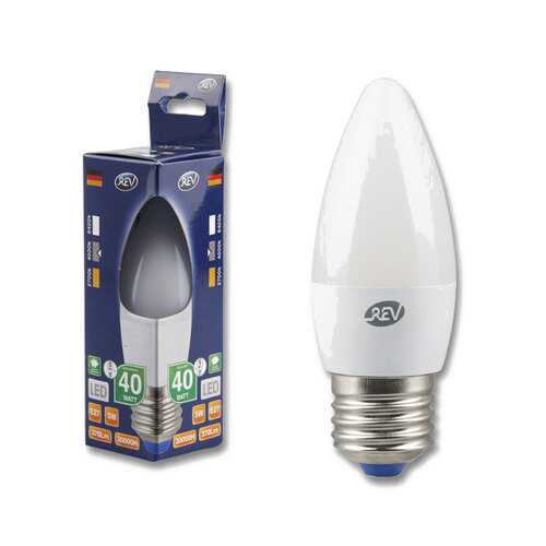 Лампочка светодиодная LED, свеча Е27 5W 4000K холодный свет в Уютерра