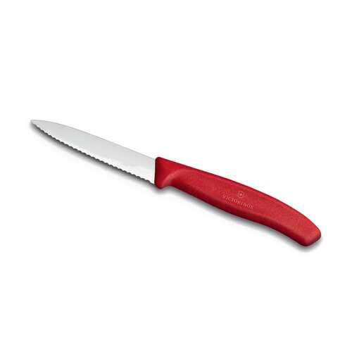 Нож для овощей VICTORINOX SwissClassic, лезвие 8 см с серрейторной заточкой, красный в Уютерра